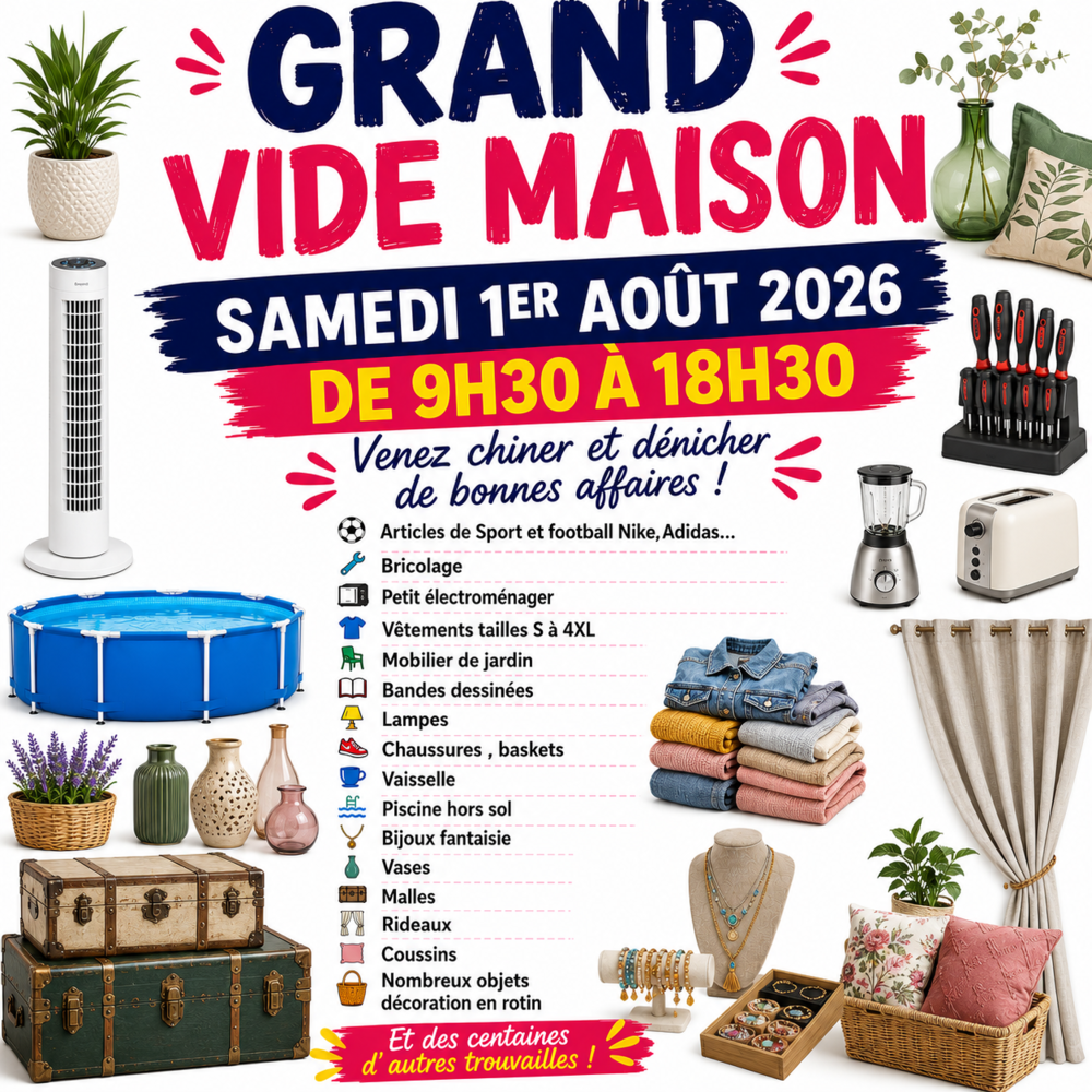 GRANDE BRADERIE  77 SAMEDI 1ER AOUT
Dans le jardin 0 Avon (77)