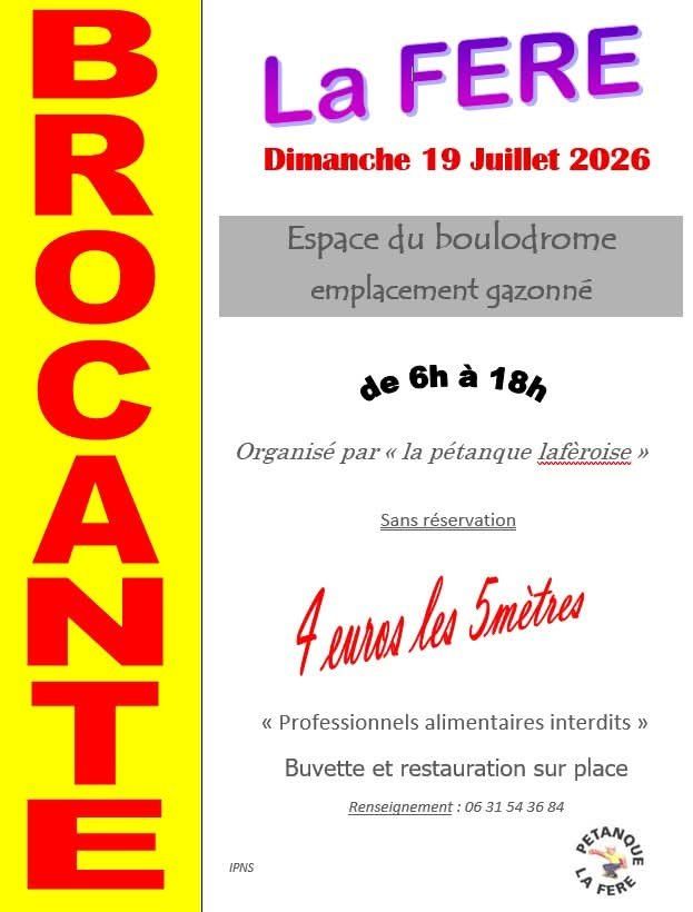 Grande brocante de la p&eacute;tanque de la F&egrave;re 02800 0 La Fère (02)