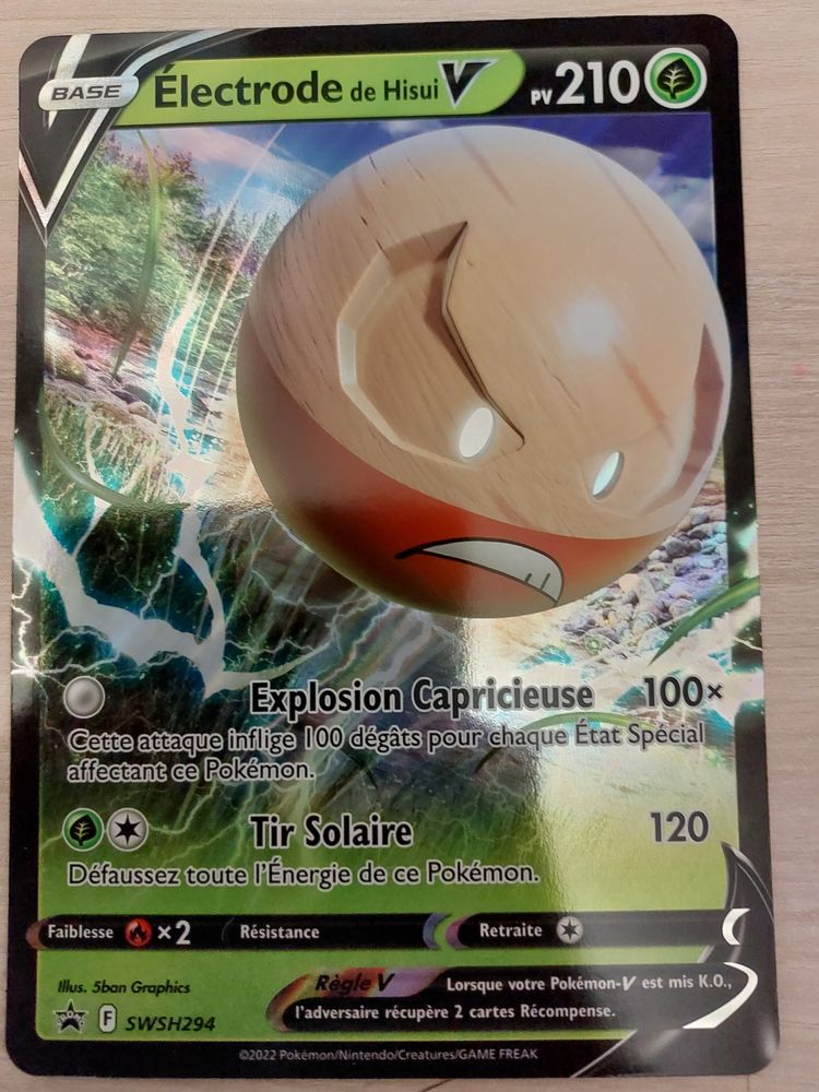 Grande carte pok�mon de �lectrode de Hisui V 5 Montmorillon (86)