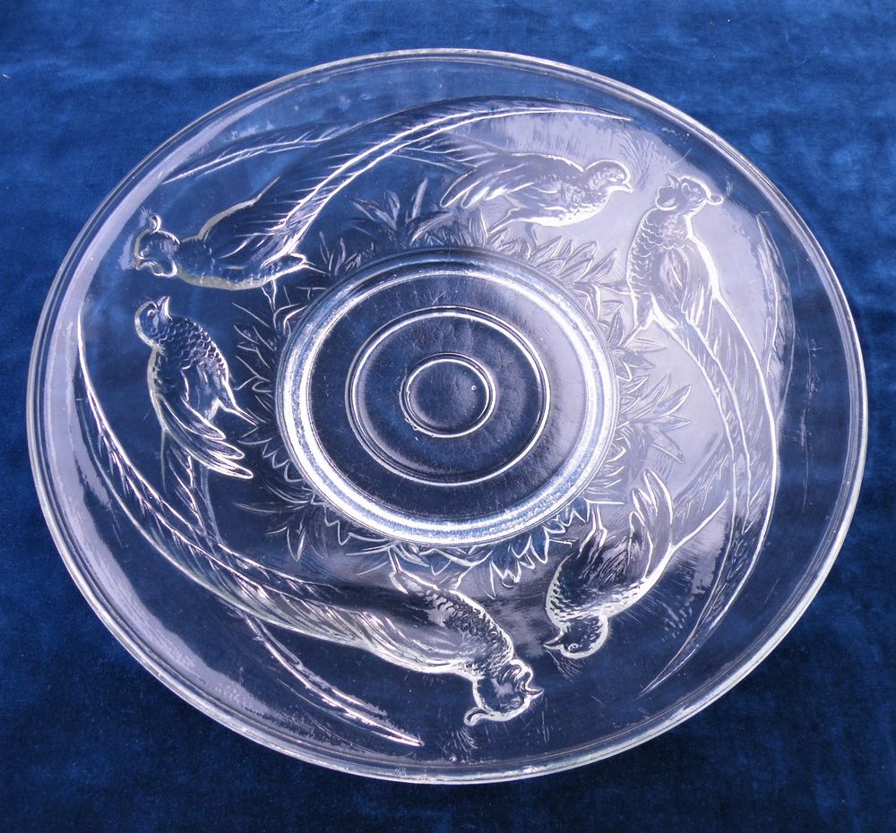 Grande coupe, centre de table � d�cor de faisans VERLUX 140 �chillais (17)