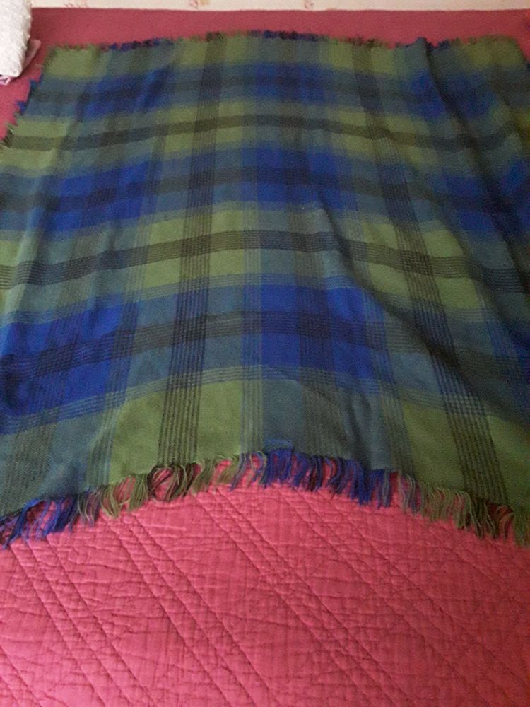 Grande �charpe ch�le �cossais bleu et vert 4 Barzy-sur-Marne (02)