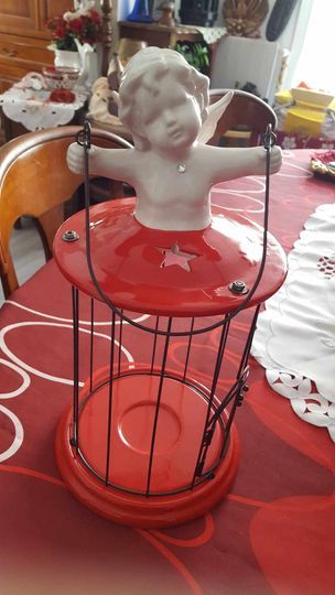  Grande lanterne ange forme cage rouge grand ange  N� 1322 10 Beaune (21)