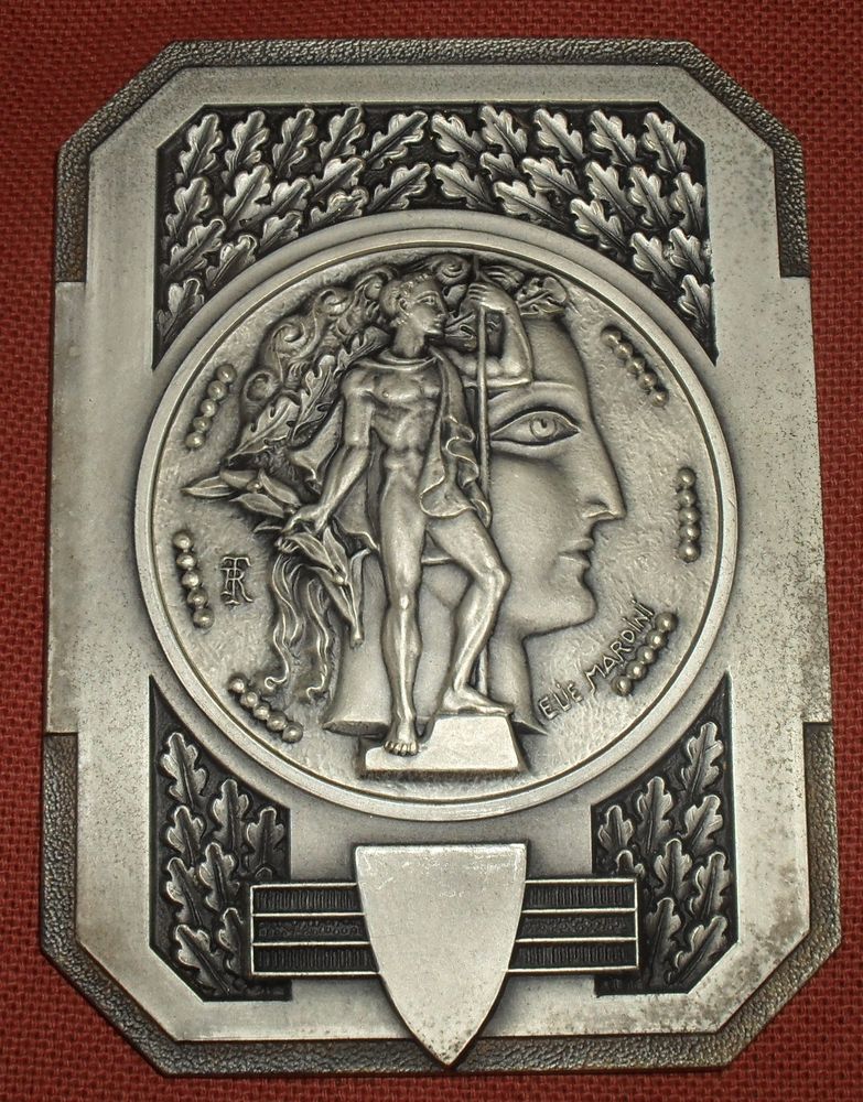 Grande médaille-plaque Art déco d'Elie Mardini  0 Montreuil (93)