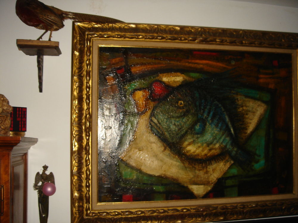 grande peinture � l'huile ancienne encadr�e 0 Bastia (20)