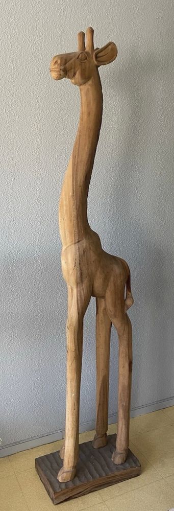 Grande Sculpture D�coration Girafe En Bois Exotique 200cm 250 Pau (64)