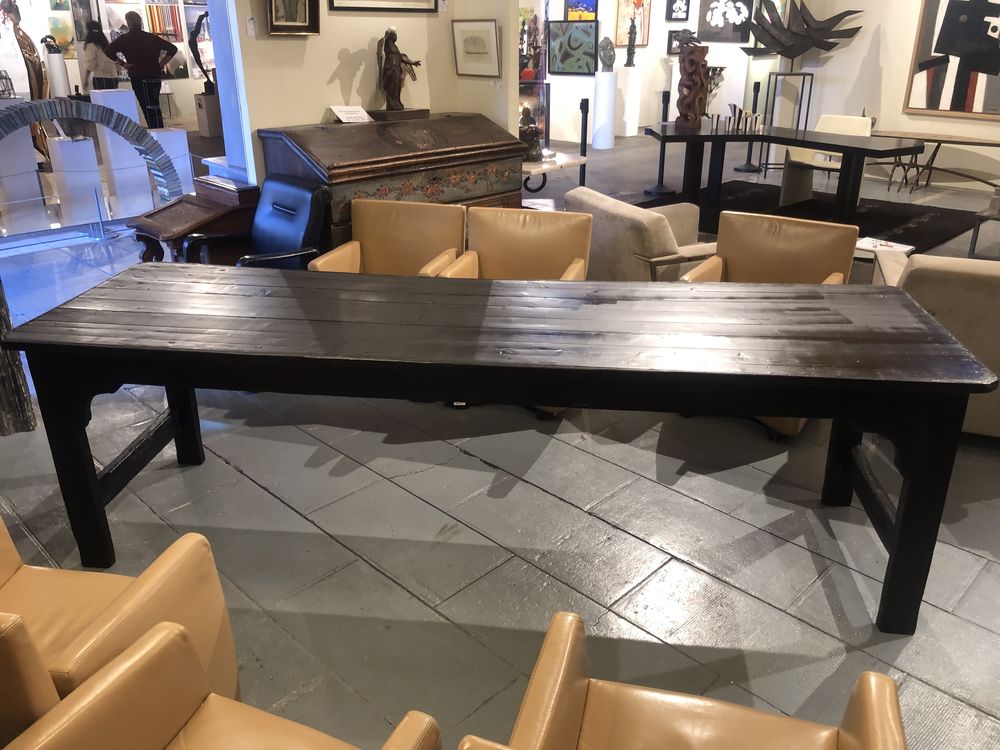 Grande table ancienne( XIXe) en pin noirci 1100 Boll�ne (84)