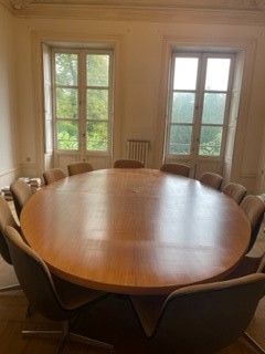 Grande table de r�union ovale + lot de 16 chaises 3000 Cognac (16)