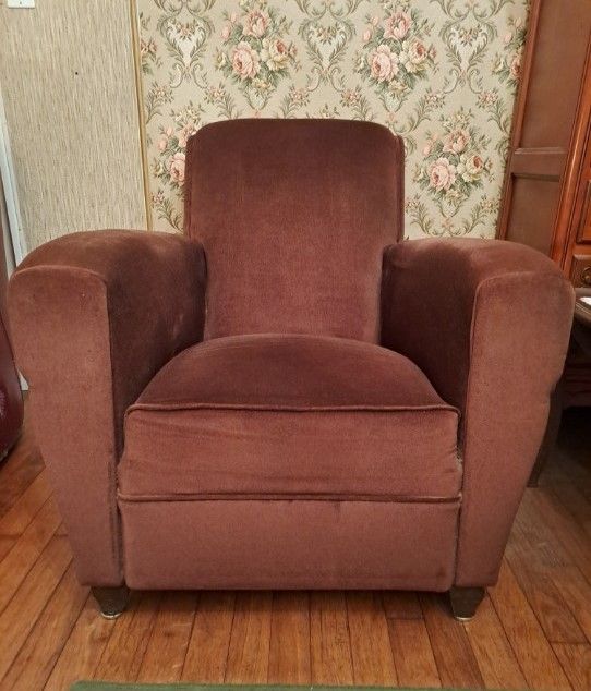 2 grands fauteuils Club ann�es 50 velours marron 40 Brest (29)