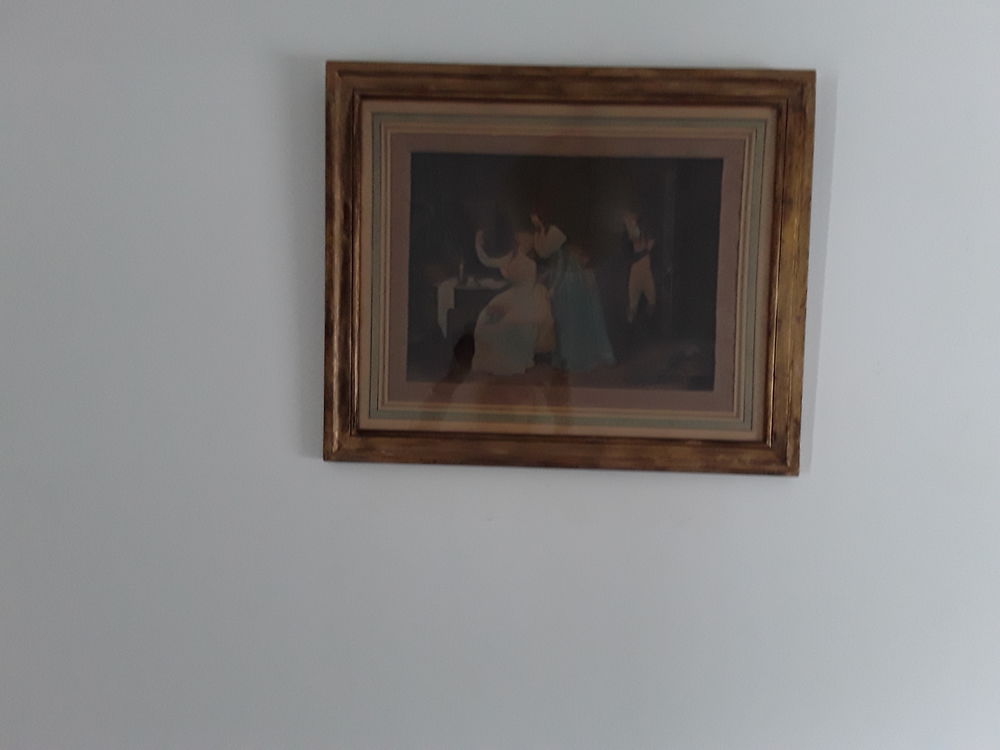 Gravure ancienne avec un encadrement  dor� 25 La Rochelle (17)