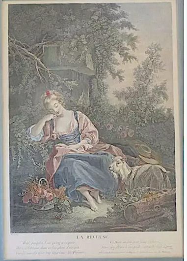 Gravure  La R�veuse  1770 240 Roquefort-les-Pins (06)