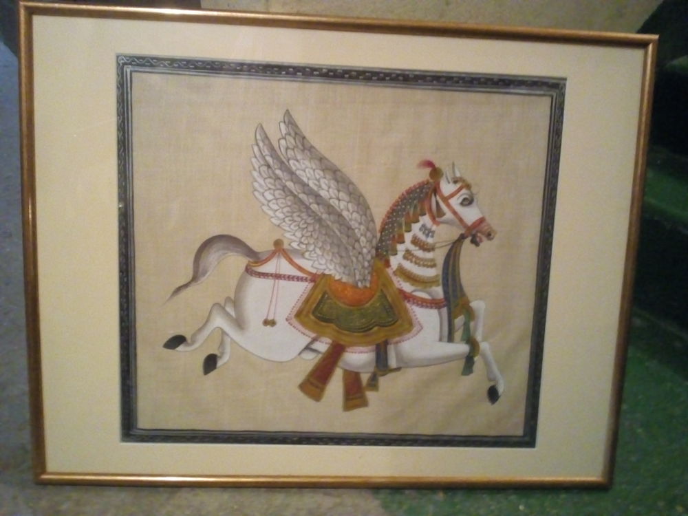 Gravure sous verre encadr� en bois repr�sentant un cheval 0 Saint-Denis (93)