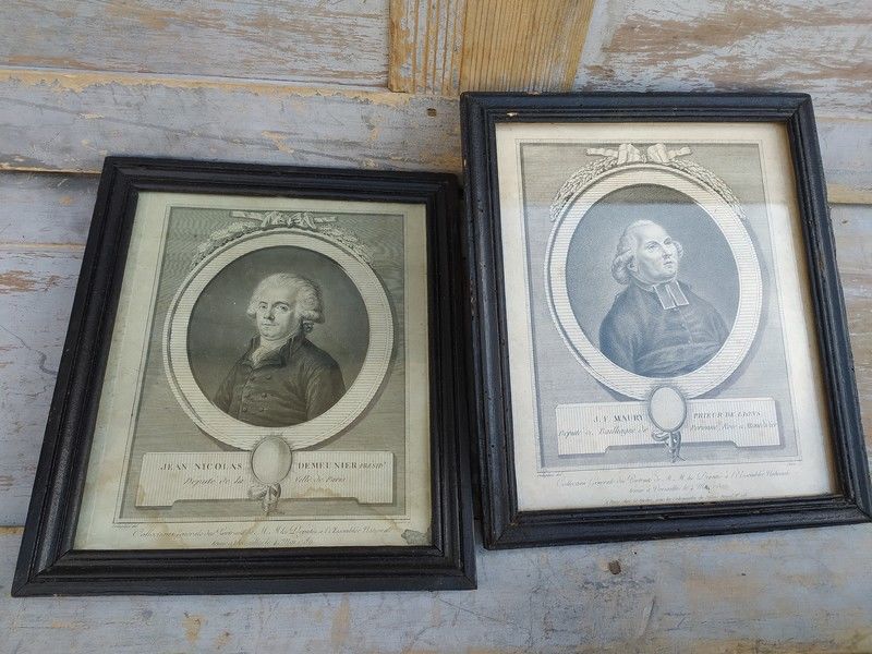 Gravures XVIIIe D�put�s D�meunier et Maury Prieur de Lions 80 Loches (37)