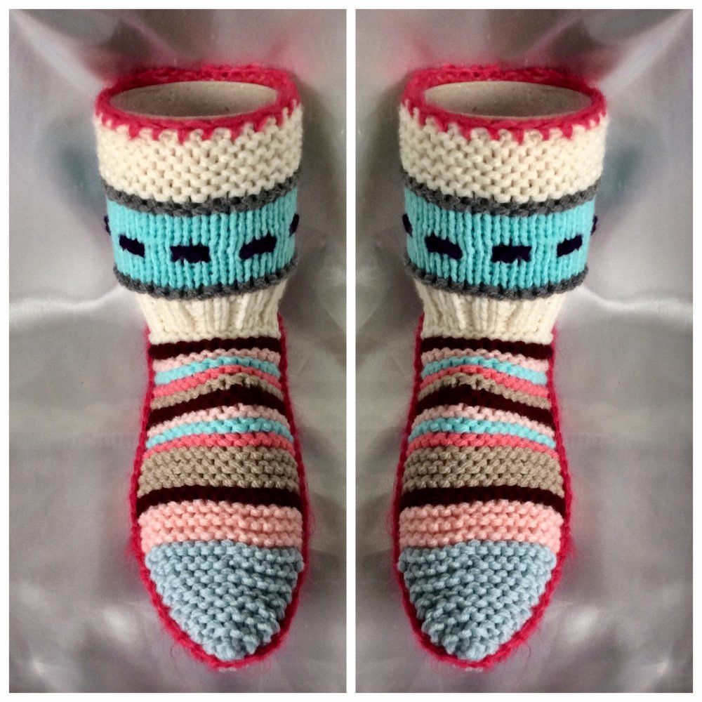 Gros chaussettes en tricot fait main pour femme T38-41 27 Livarot (14)