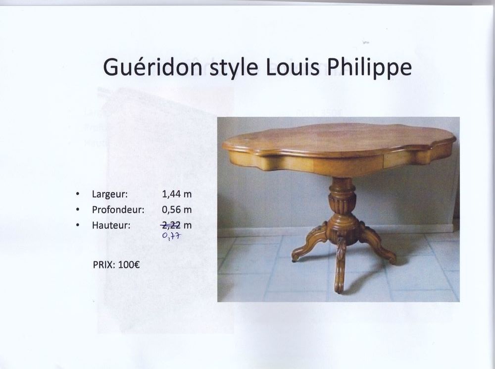 GUERIDON STYLE LOUIS PHILIPPE 100 Prahecq (79)