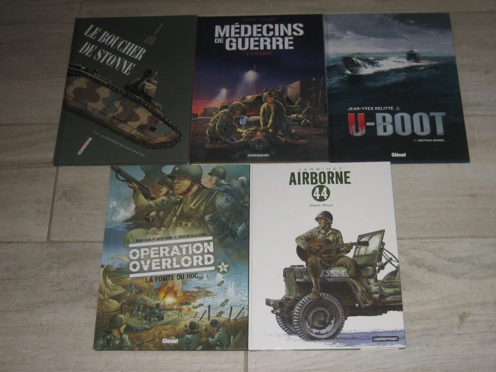 lot 5 bd guerre AIRBORN 44 9+op�ration overlord 5+u-boat 1+medecin de guerre 2+boucher de stane b1 bis 35 C�zy (89)