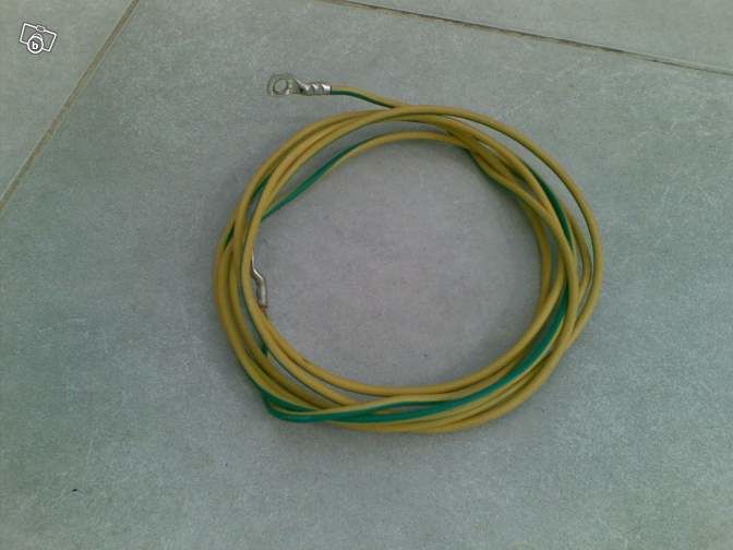 Fil H07v-r vert jaune 3 m�tres avec cosses 6mm� 3 Boisset-et-Gaujac (30)