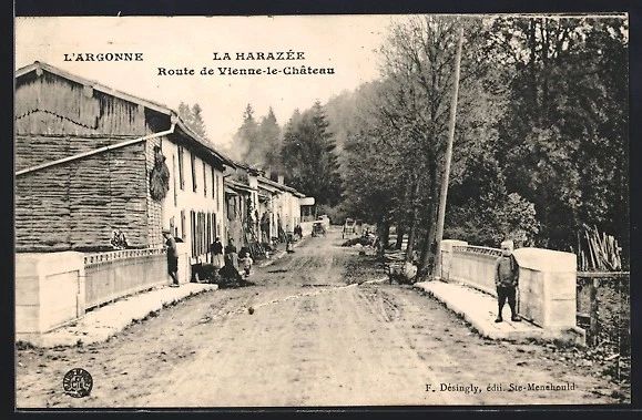 Cpa du 51 - La Haraz�e Route de Vienne le ch�teau 5.5 Lucheux (80)