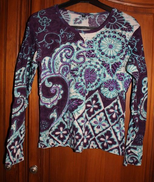 #Haut bleu multicolore T3 (38) 4 Auteuil (60)