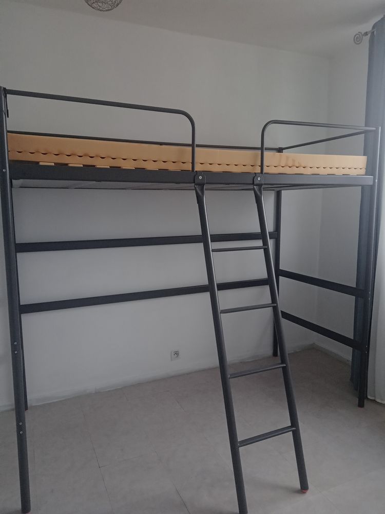 Lit haut 90 x 200 cm, mousse et sommier confort 70 Oullins (69)