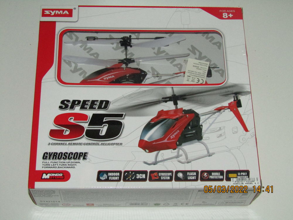 Helicopter radio command� Syma Speed S5 rouge gyroscope neuf 31 Ch�cy (45)