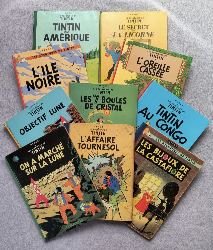 Lot de 10 BD Herg� Tintin ?? 20 Saint-Pierre-du-Mont (40)