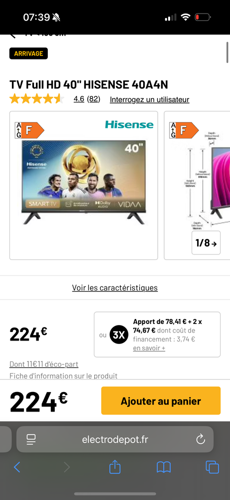 Tv Hisense 40 pouce 150 Marcoussis (91)