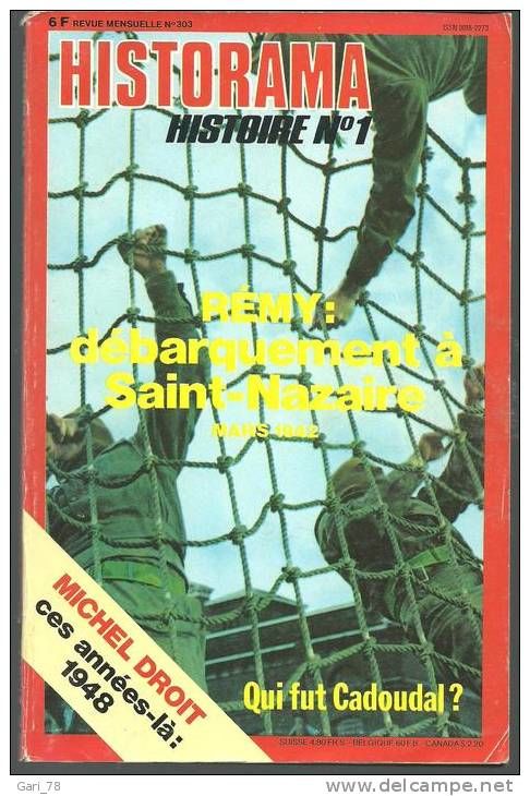 HISTORAMA N�303 f�vrier 1977 D�barquement St Nazaire / Cadoudal / Fr�d�ric Barberousse 3 Montauban (82)