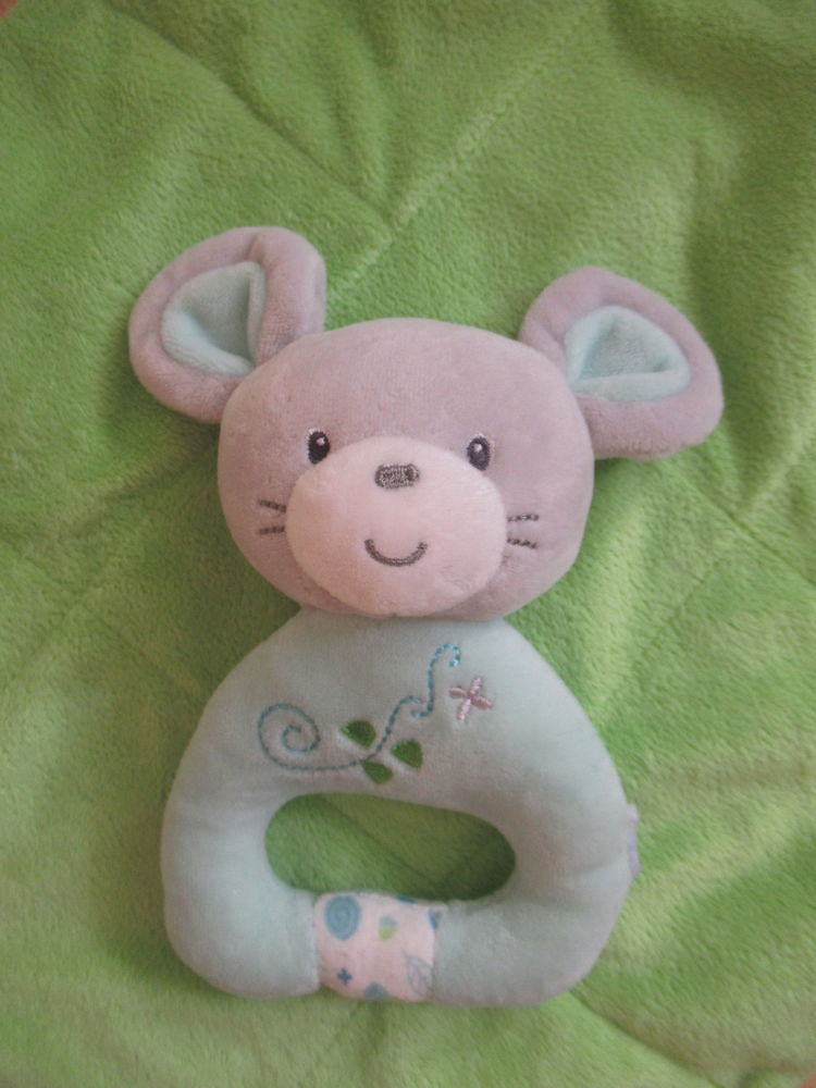 Hochet souris - gris et vert pastel 3 Livry-Gargan (93)