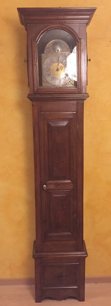 Horloge ancienne du nord en ch�ne   Ann�e 1820 400 Saulni�res (35)