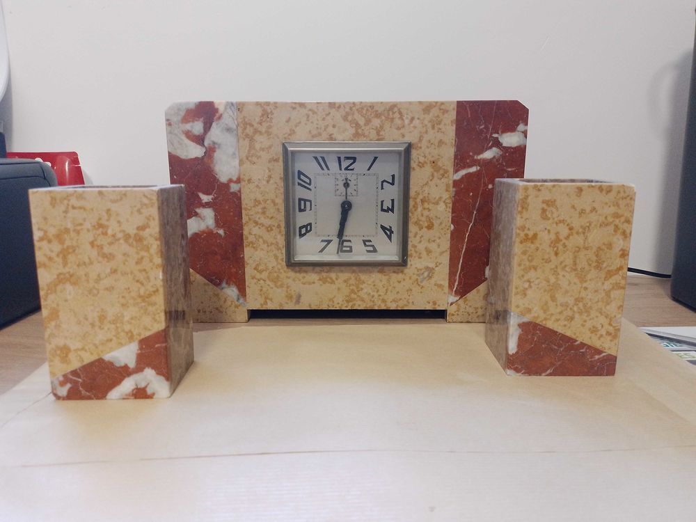 Horloge de chemin�e et ses 2 cassolettes 40 Olemps (12)