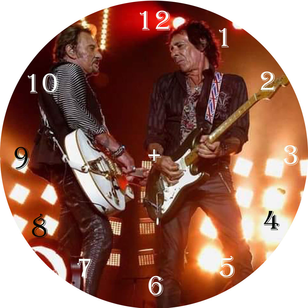 HORLOGE JOHNNY HALLYDAY DIAMETRE 20 CM 
VERRE ET PLASTIQUE 3 29 Loures-Barousse (65)