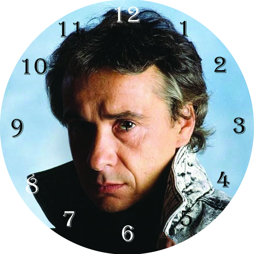 HORLOGE MICHEL SARDOU DIAMETRE 20 CM 
VERRE ET PLASTIQUE 1 29 Loures-Barousse (65)