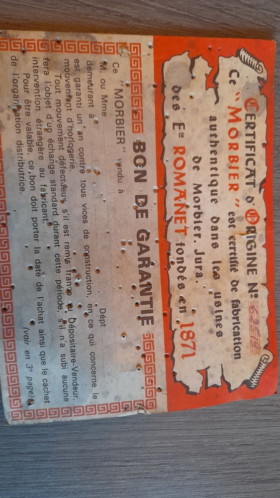 HORLOGE MORBIER 60 La Seyne-sur-Mer (83)