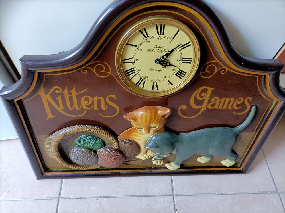 Horloge murale en bois Country Corner Motif Chats 50 Villeneuve-Loubet (06)