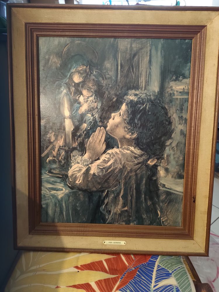 Huile petit ange Pier Germani 75 Saint-Rapha�l (83)