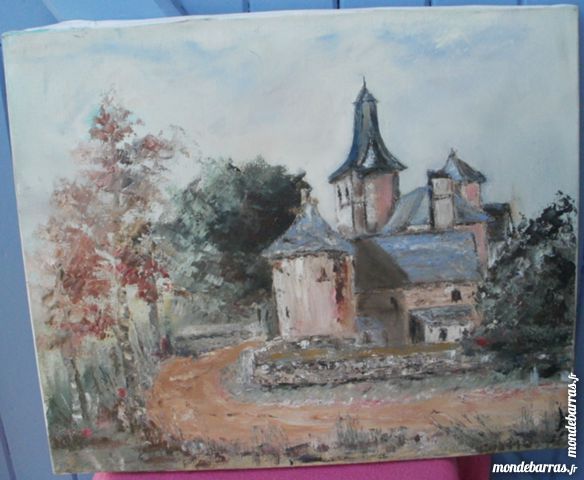 Huile sur toile, peinture village de l'Aveyron 25 Montauban (82)