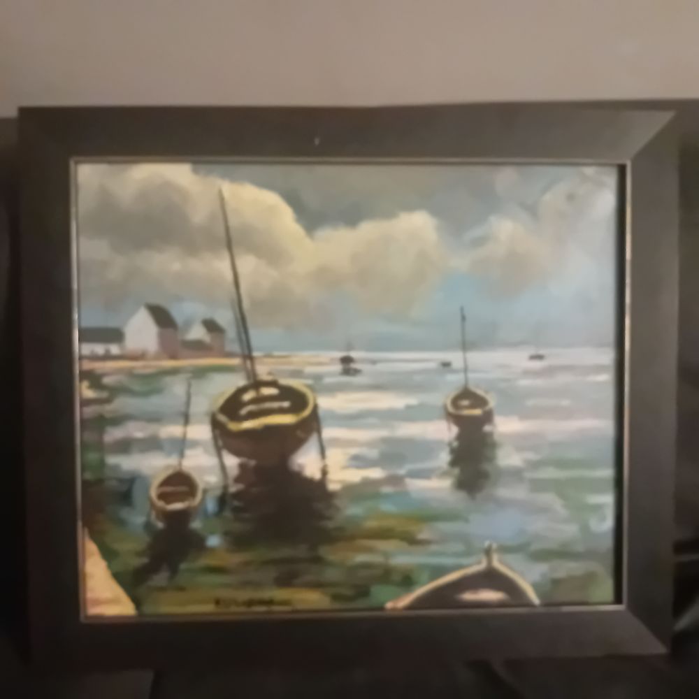 Huile sur toile sign�e Henri Auch�res 249 Cergy (95)