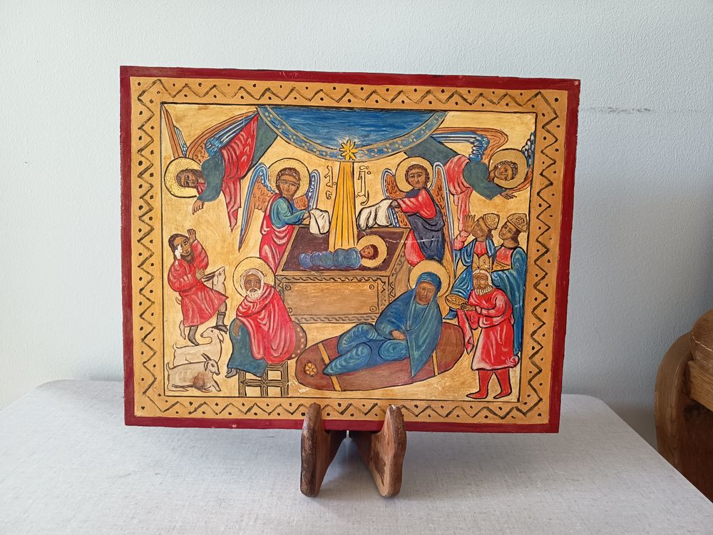 Ic�ne en bois dor� � l'or fin 60 Saint-Etienne (42)