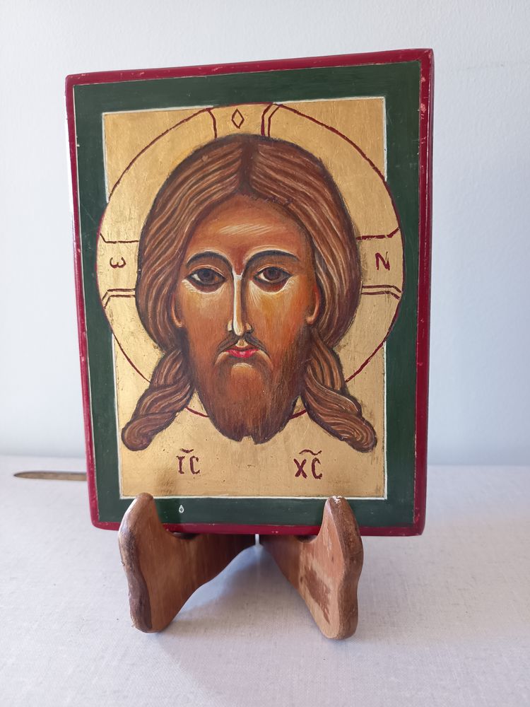 Ic�ne en bois T�te de Christ dor� � l'or fin 90 Saint-Etienne (42)