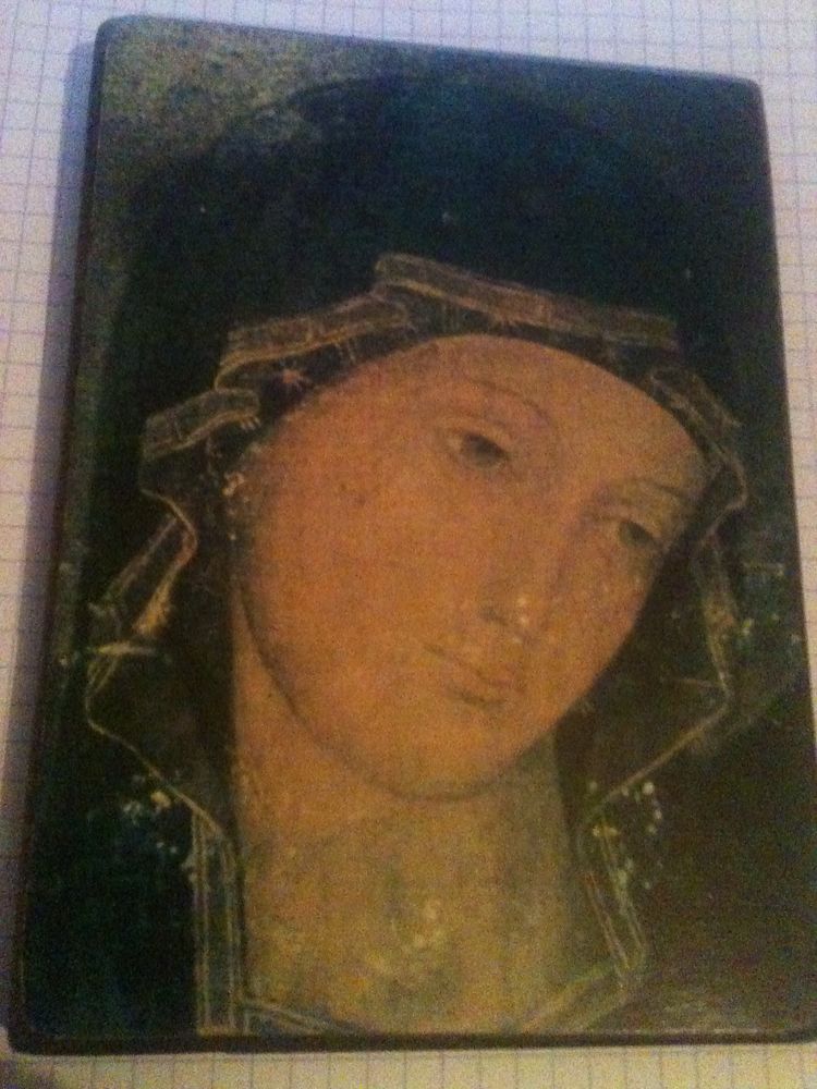 Ic�ne carte postale sur bois : Vierge La Consolata XII 5 Bosc-le-Hard (76)