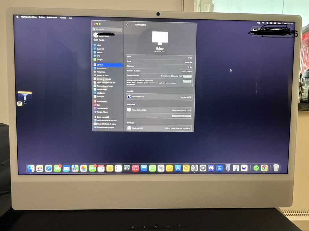 iMac 24 pouces (2024) ? Apple M4 ? 16 Go RAM ? 512 Go SSD ? 700 Saint-Nazaire (44)