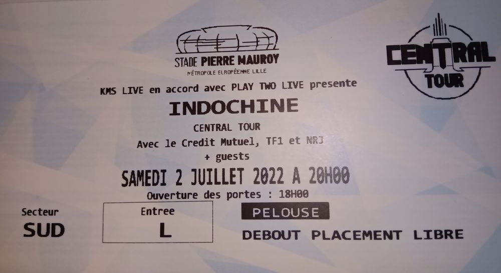 Indochine Lille concert samedi place 60 La Bassée (59)