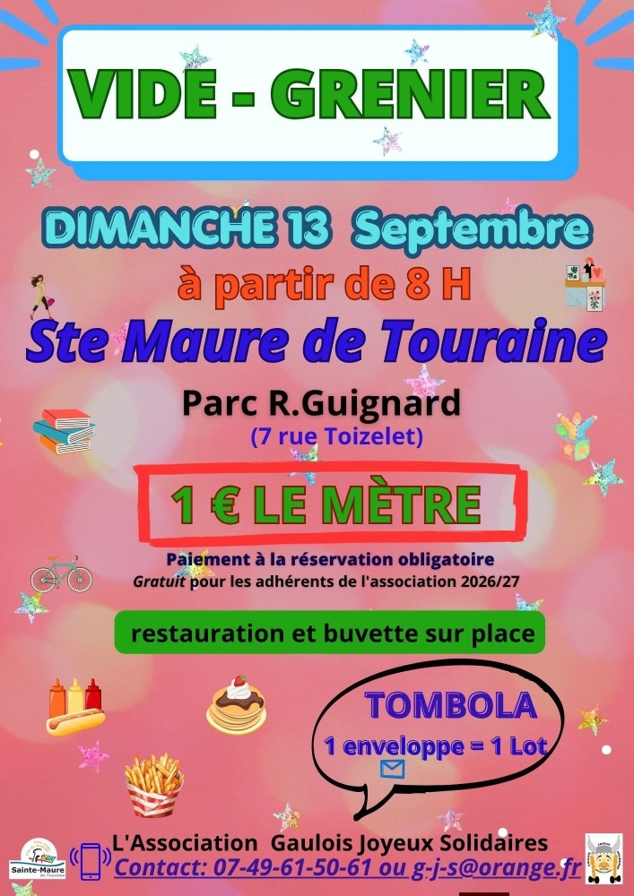 Inscrivez-vous a notre Vide-grenier 0 Sainte-Maure-de-Touraine (37)
