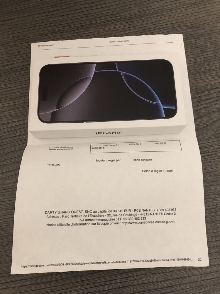 iPhone 16 pro Max 1to 1099 Rueil-Malmaison (92)