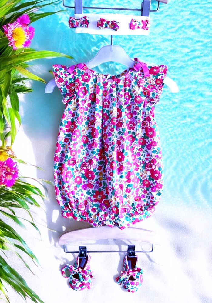 JACADI - ENSEMBLE 4P B�B� FILLE IMPRIM� LIBERTY & VOLANTS 3M 0 Villeneuve-Loubet (06)