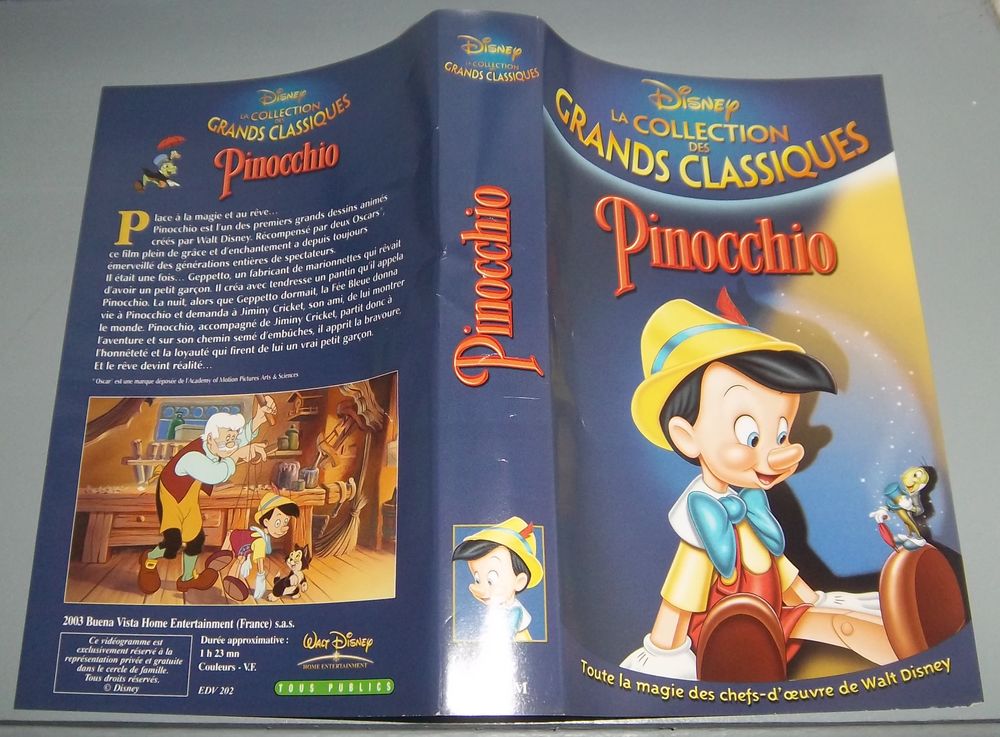 Jaquette cassette Pinocchio Walt Disney 1 Colombier-Fontaine (25)