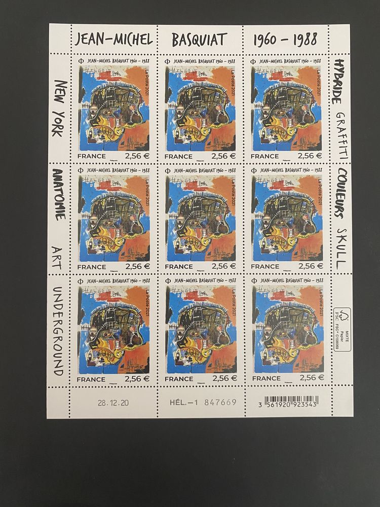 Jean-Michel Basquiat Feuillet F12 de France neuf** de 2021 35 Saint-Gilles (30)