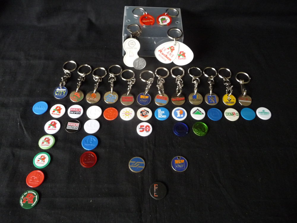 Jetons de caddie divers (m�tal ou plastique) 1 Mouvaux (59)