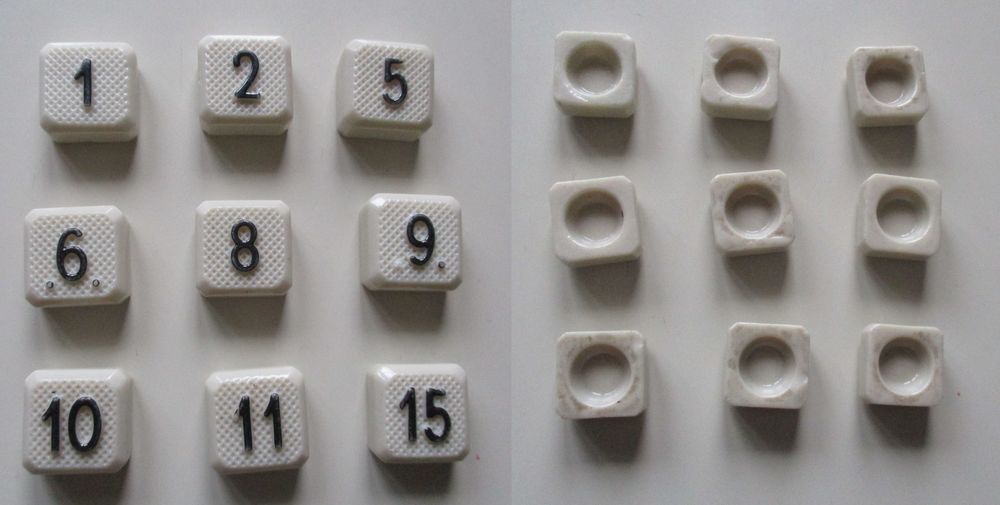 9 jetons c�ramique jeu LE TAQUIN 3 Saint-Andr�-les-Vergers (10)