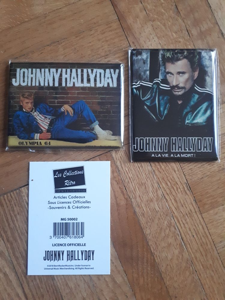 Johnny Hallyday  - 2 magnets Collection R�tro 12 Villemomble (93)